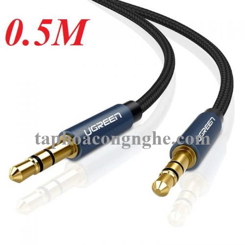 Ugreen 10684 0.5M màu Xanh Cáp âm thanh 2 đầu 3.5mm dương AV112 30010684